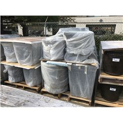 PALLET OF ASSORTED FIBERGLASS GARDEN STONE PLANTERS