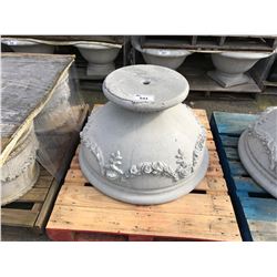 LOW FLUTED CEMENT GARDEN STONE PLANTER
