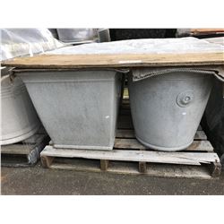 4 ASSORTED CEMENT GARDEN STONE PLANTERS