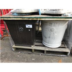 4 ASSORTED CEMENT GARDEN STONE FLOWER POTS