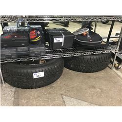 TIRES, NAILS AND TIRE RACK