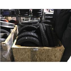 BIN OF MOTORCYCLE TIRE PARTS