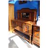 Image 2 : ANTIQUE OAK BARLEY TWIST CARVED SIDEBOARD WITH MIRRORED BACKSPLASH