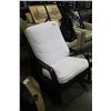 Image 2 : WALNUT FRAMED WHITE FABRIC ROCKING CHAIR