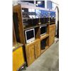 Image 2 : 3 PIECE WALL UNIT WALNUT AND SMOKED GLASS