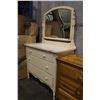 Image 2 : FIR 6 DRAWER DRESSER WITH MIRROR PAINTED WHITE