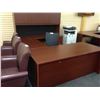 Image 2 : MAHOGANY U SHAPED EXECUTIVE DESK C/W HUTCH