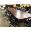 Image 2 : MAHOGANY 18' CUSTOM BOARDROOM TABLE