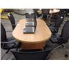 Image 2 : MAPLE BEVELLED EDGE 6' RACETRACK BOARDROOM TABLE