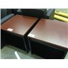 Image 2 : MAHOGANY AND BLACK 2X2' RECEPTION TABLE