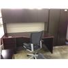 Image 2 : DARK MAHOGANY CORNER EXECUTIVE DESK C/W HUTCH