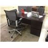 Image 2 : DARK MAHOGANY  6' BOW FRONT EXECUTIVE DESK