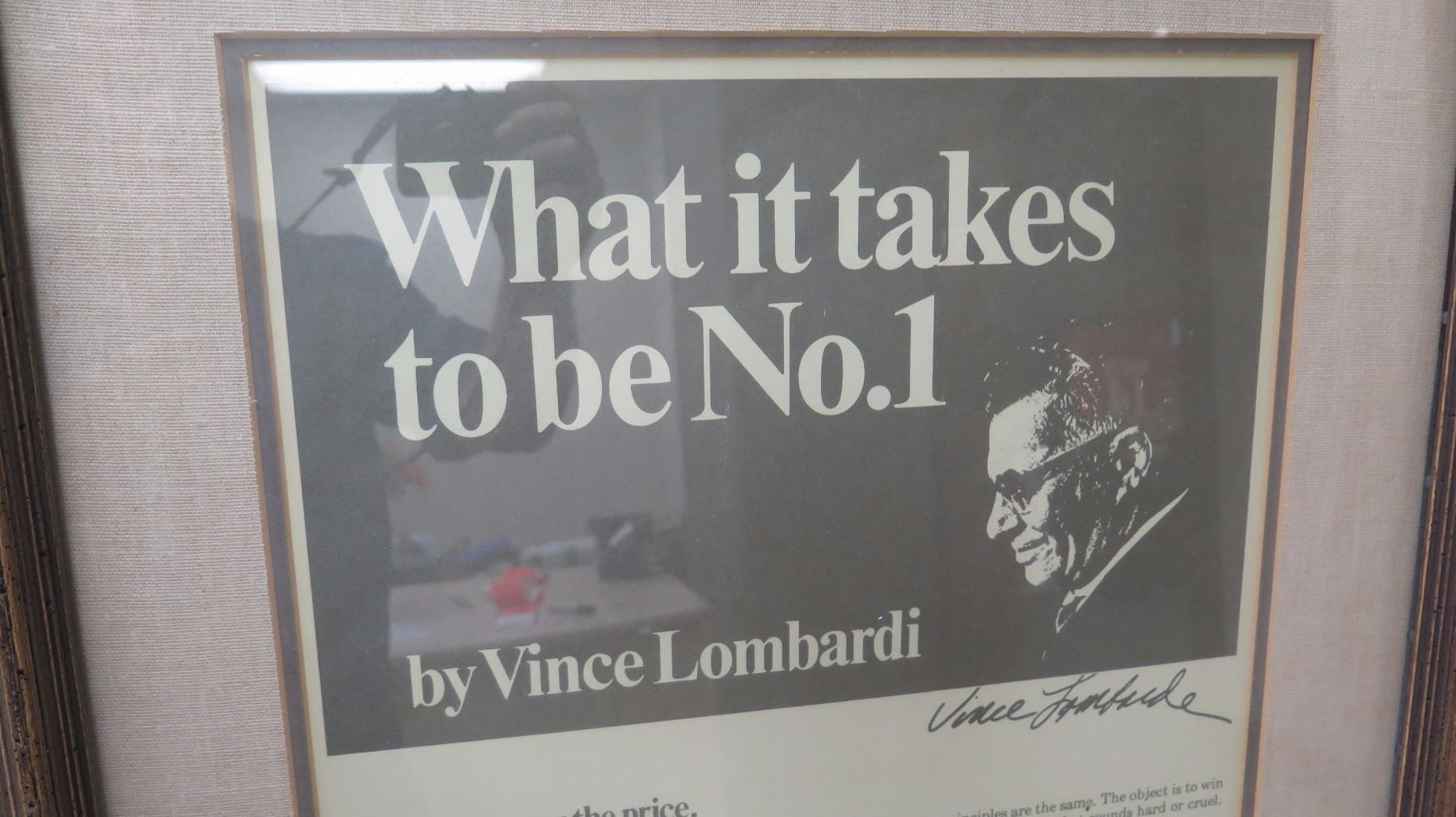 Framed Signed Reproduction Print Vince Lombardi What It Takes To Be Framed signed reproduction print vince lombardi what it takes to be