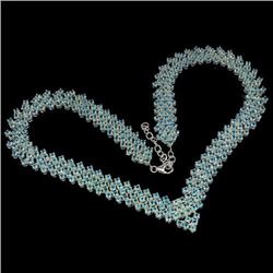 Natural Neon Blue Apatite 380 Carats Necklace