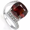 Image 1 : Natural Garnet & Diamond Ring 7.10 carats