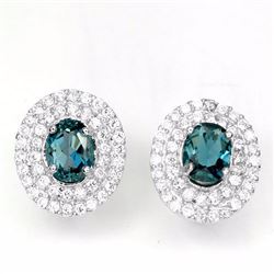 Natural London Blue Topaz Earrings