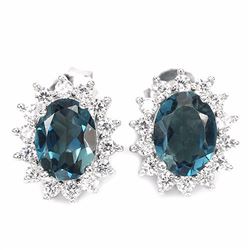 Natural London Blue Topaz Earrings