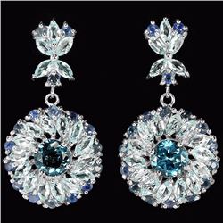 Natural London Blue Topaz Earrings