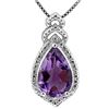 Image 1 : Natural Amethyst & Diamond Pendant