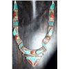 Image 1 : Tibet Hand Made Turquoise & Coral Necklace