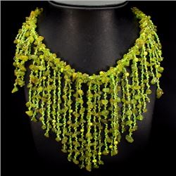 Natural Peridot, Pearl & Crystal 708 Carats Necklace