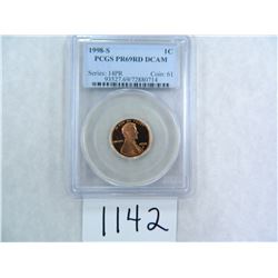 TWO (2) 1998-S One Cent PCGS graded PR69 RD DC