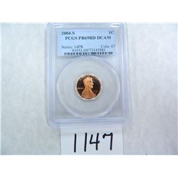 2004-S One Cent PCGS graded PR69 RD DC