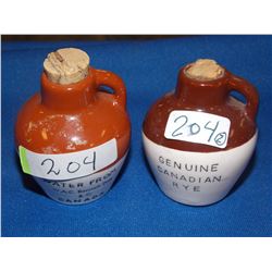 MINITURE CLAY WHISKEY JUGS - 2 TTL