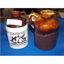 MINITURE CLAY WHISKEY JUGS - 2 TTL