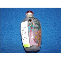 SNUFF BOTTLE- HAND PAINTED - WITH LID