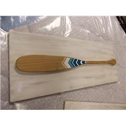 DECORATIVE HAND CRAFTED WOOD PADDLE ON PLAQUE