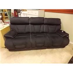 LIKE NEW BLACK RECLINING SOFA as-is