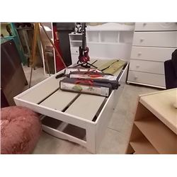 NEW WHITE CAPTAINS BED - MATTRESS NOT INCLUDED