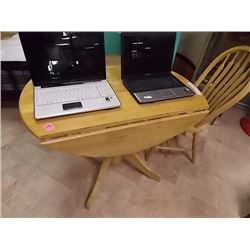 ROUND DROP LEAF MAPLE DINING TABLE