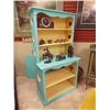 Image 1 : BEDROOM CHILD'S SHELF UNIT - PAINTED BLUE - DOORS NEED REATTACHING