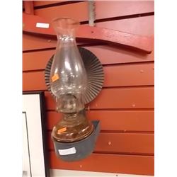 VINTAGE WALL MOUNTED OIL LAMP