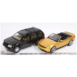 2 METAL CARS INCL FORD MUSTANG GT &GRAND CHEROKEE E