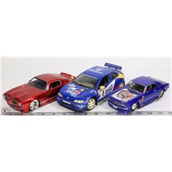 3 METAL CARS INCL 1970 FIREBIRD, 1968 CHEVROLET