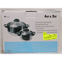 IMPERIAL HOME 4PC PASTA POT SET WITH LOCKING LIDS