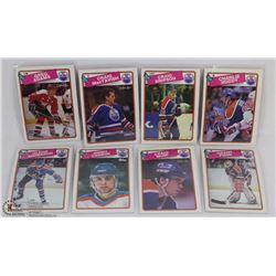 LOT OF 8 OILERS TOPPS CARDS FROM 1988