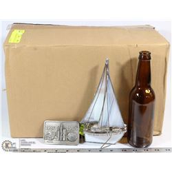 LOT W/ NEW HOME BREW BEER BOTTLES, VINTAGE LEADED