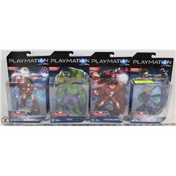 LOT OF 4 PLAYMATION MARVEL AVENGERS FIGURES