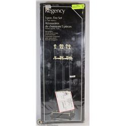 UNOPENED VINTAGE REGENCY 5PC FIREPLACE SET