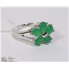 Image 1 : #77 GREEN EMERALD GEMSTONE RING