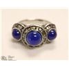 Image 1 : STAINLESS STEEL DESIGN BLUE GLASS CRYSTAL RING