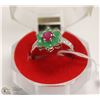 Image 1 : #85 RUBY,EMERALD,CZ RING