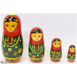 MATROYSHKA "RUSSIAN" NESTING DOLLS - 4 PIECE