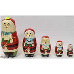 MAYTROYSHKA RUSSIAN NESTING DOLLS - 5 PIECE XMAS