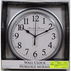 HAROLD AND BARNES WALL CLOCK SILVER FRAME