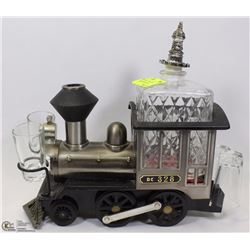 VINTAGE STEAM LOCOMOTIVE MUSICAL DECANTER & GLASS